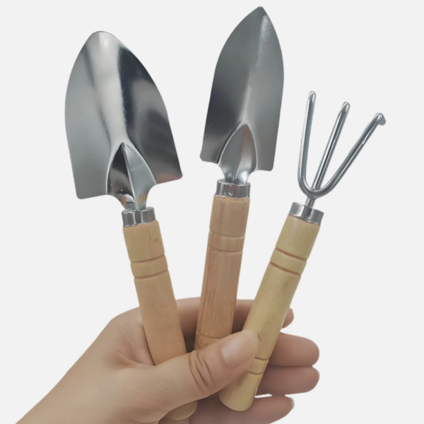 3 Pcs Mini Garden Tools Set – Shovel, Trowel & Hand Rake